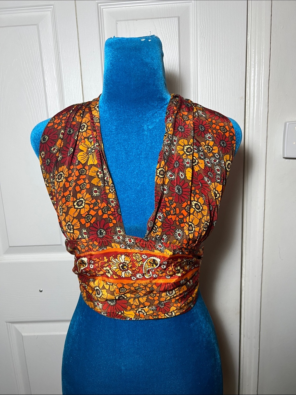 NWOT Gardenbelle Shop Halter Top OS Floral Boho